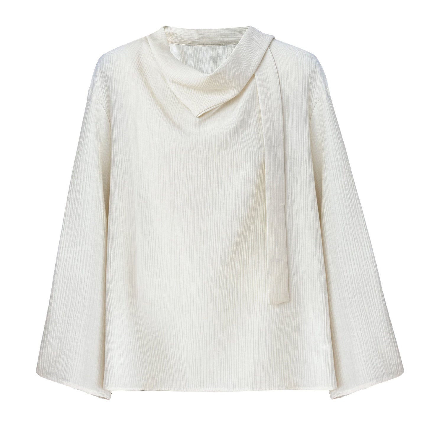 Blouse texturée à col noué élégant
