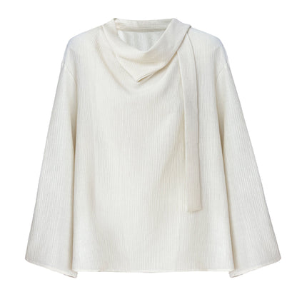 Blouse texturée à col noué élégant