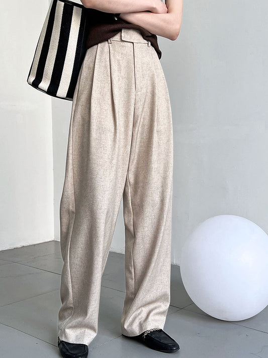 Pantalon large fluide coupe droite femme