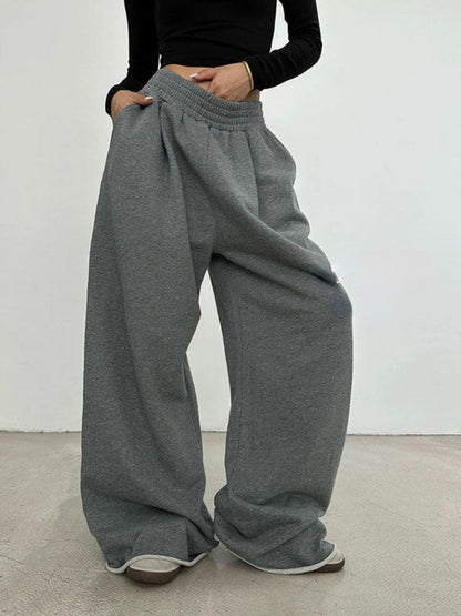 Pantalon de sport ample taille haute tendance