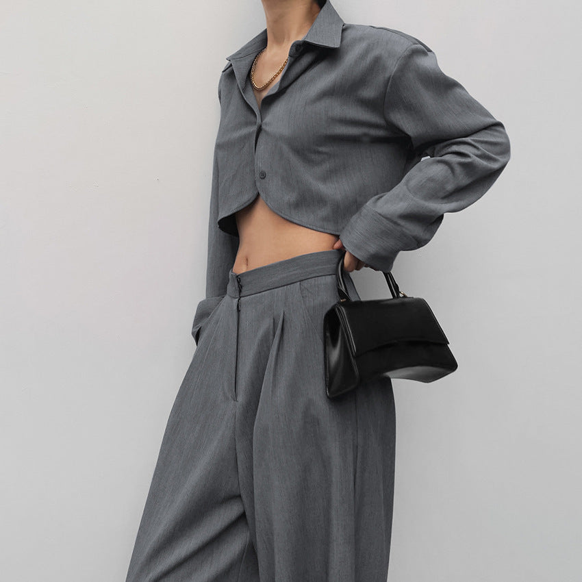 Ensemble Tailleur Moderne à Pantalon Large