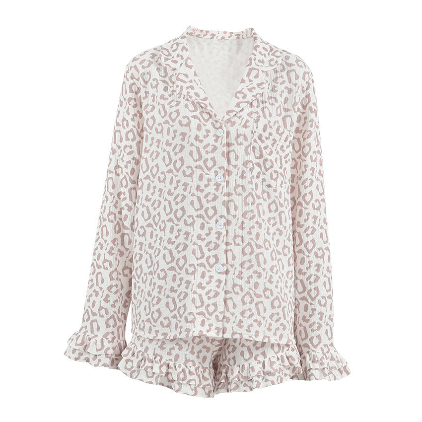 pyjama féminin à manches longues imprimé animalier