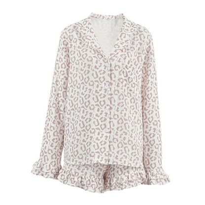 pyjama féminin à manches longues imprimé animalier