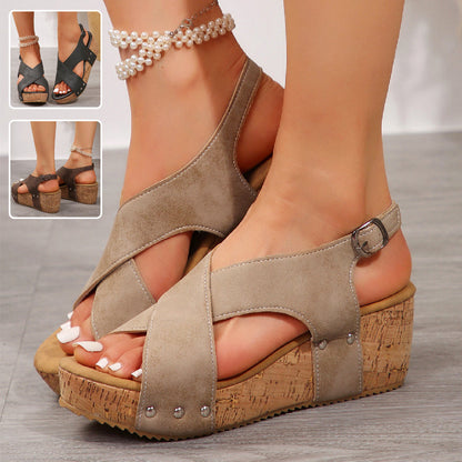 Lysane Wedge sandales confort et élégance