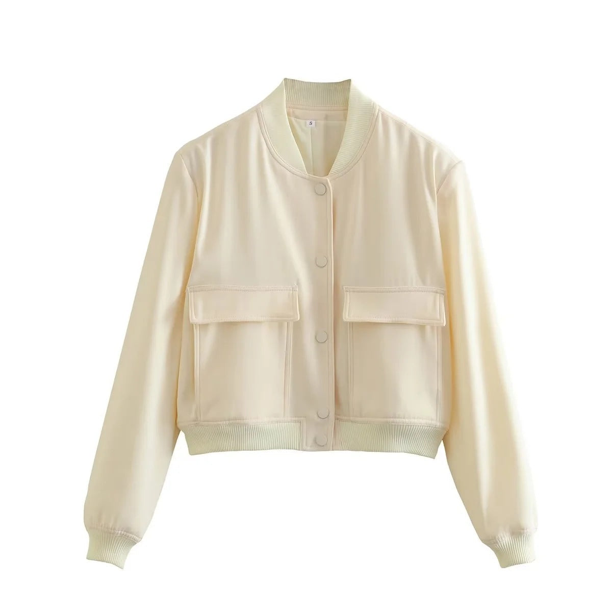 Veste Casual à Col Montant et Poches