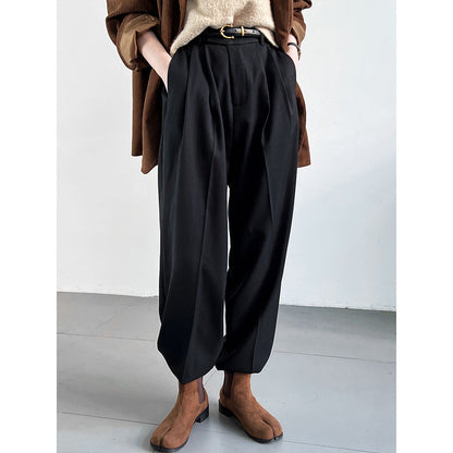 Pantalon large fluide coupe droite femme