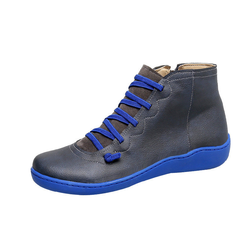 bottines montantes décontractées à lacets souples