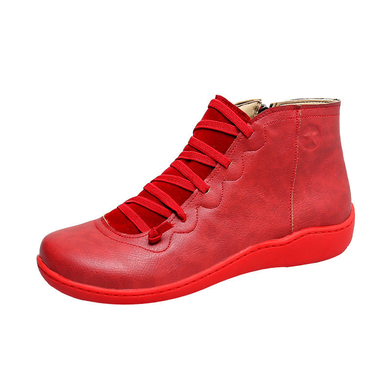 bottines montantes décontractées à lacets souples