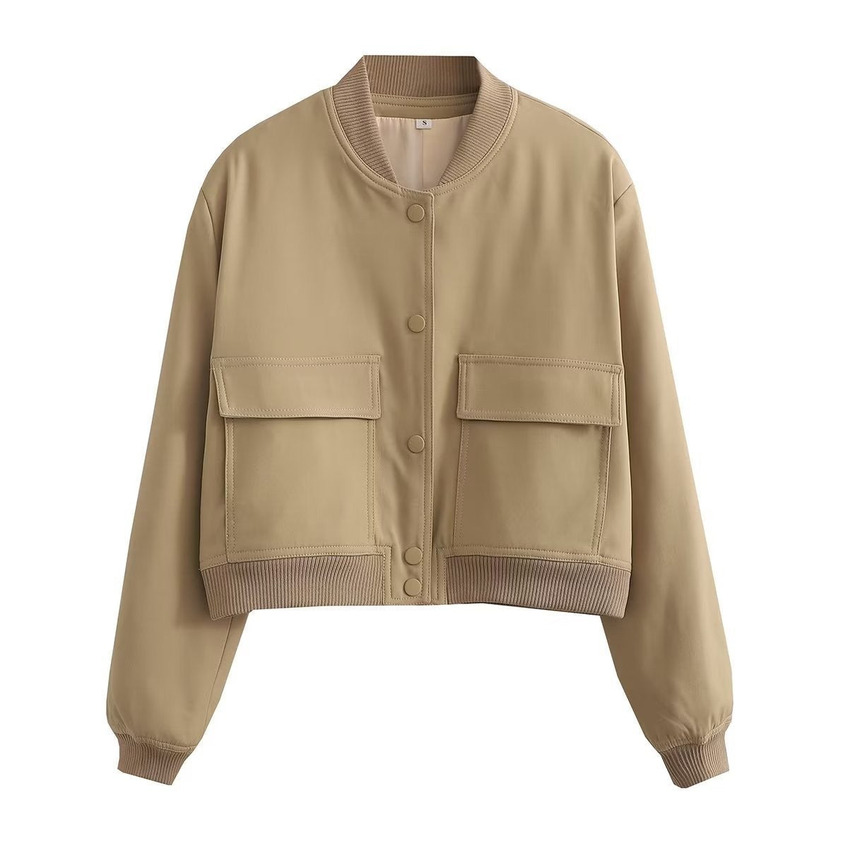Veste Casual à Col Montant et Poches