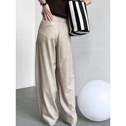 Pantalon large fluide coupe droite femme
