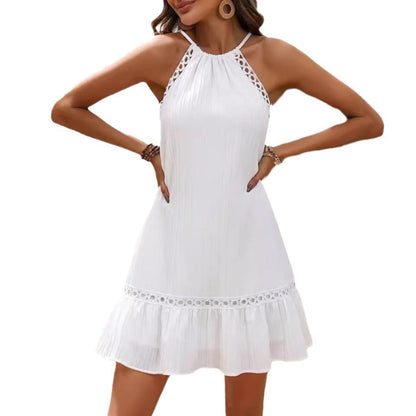 Robe trapèze femme à col halter