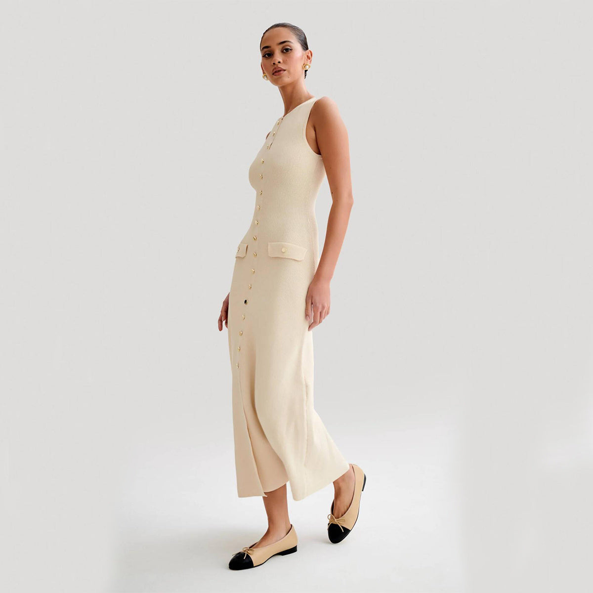 Robe Longue Sans Manches Élégante