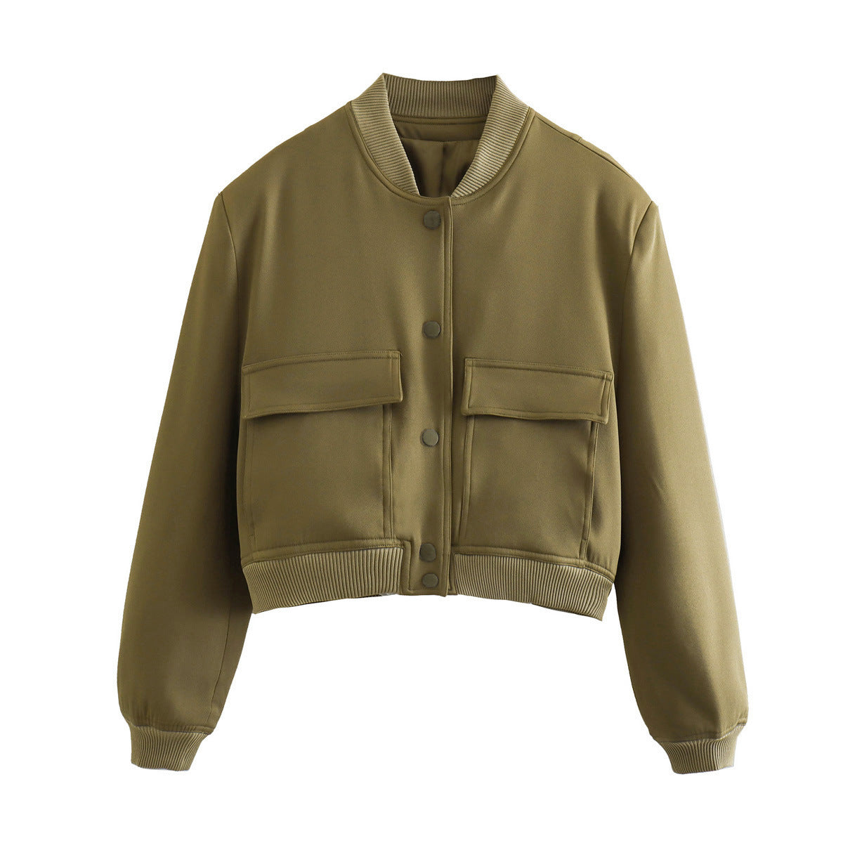 Veste Casual à Col Montant et Poches