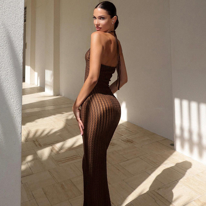 Robe longue moulante dos-nu