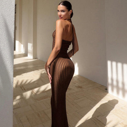 Robe longue moulante dos-nu