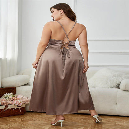 Robe longue fluide à fines bretelles