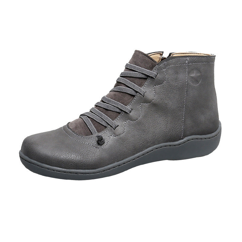 bottines montantes décontractées à lacets souples