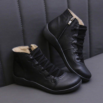 bottines montantes décontractées à lacets souples