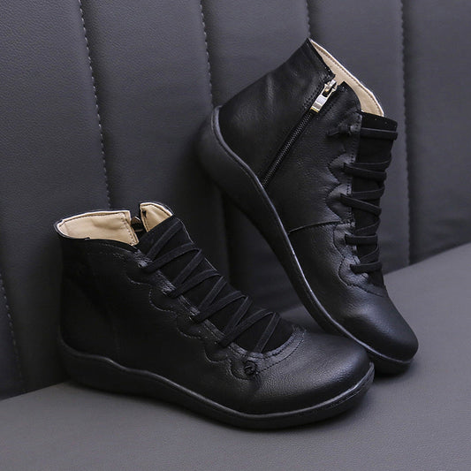bottines montantes décontractées à lacets souples