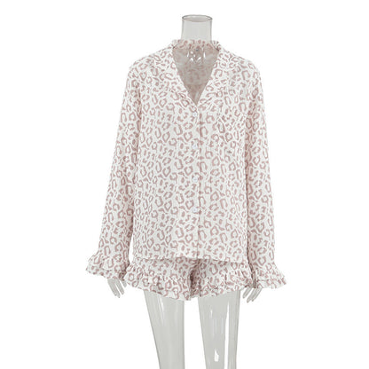 pyjama féminin à manches longues imprimé animalier