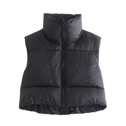 Gilet Hiver à Col Montant et Fermeture Éclair