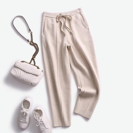 Pantalon Court Tricoté Femme