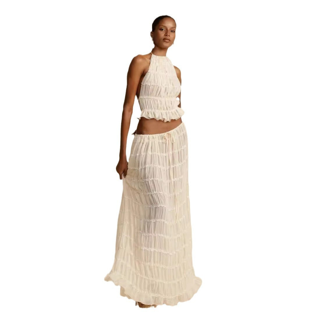 Ensemble Robe Longue Dos Nu et Bretelles Ajustables