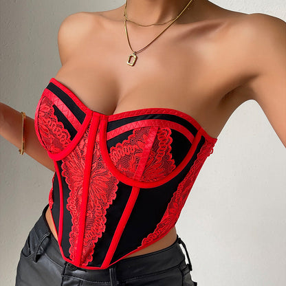 Bustier structuré en dentelle ajourée