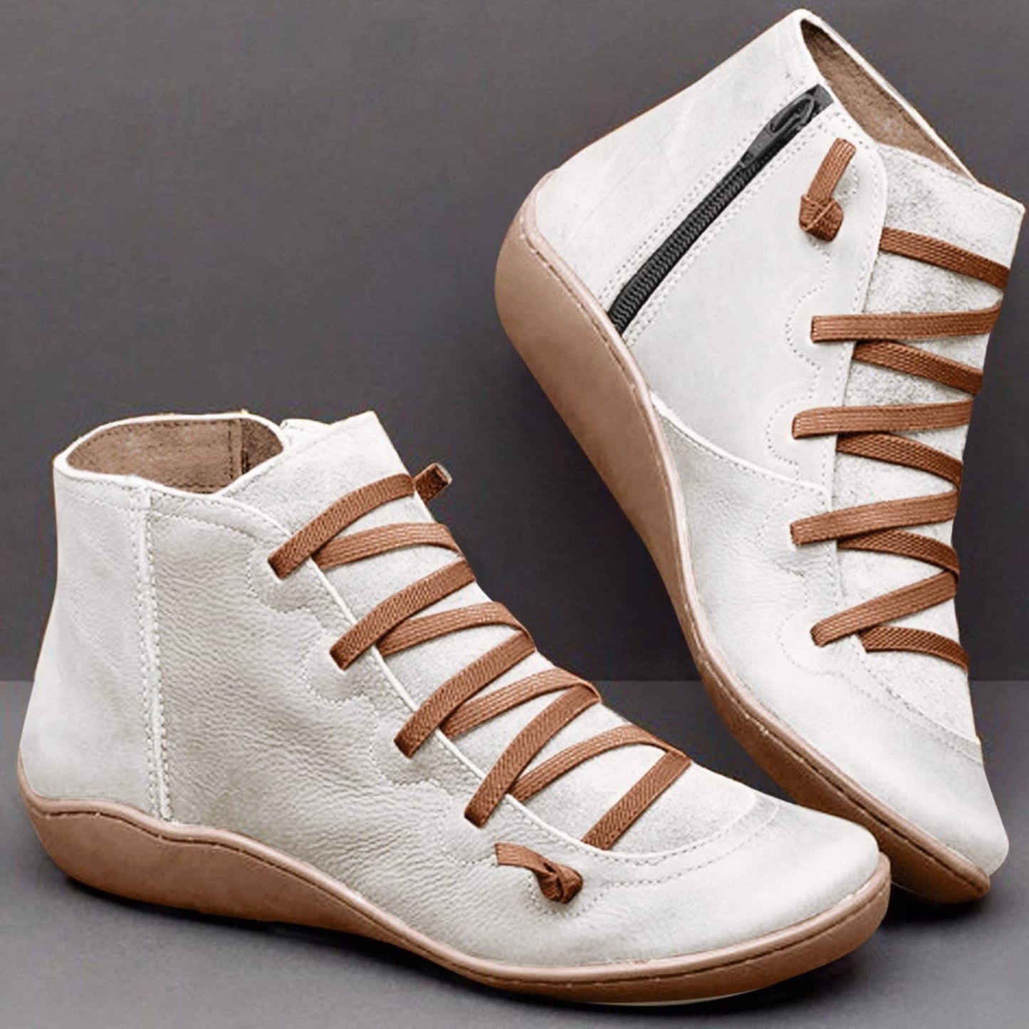 bottines montantes décontractées à lacets souples