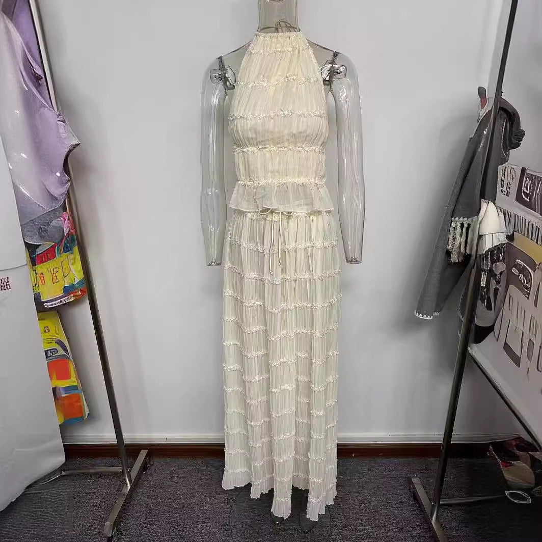 Ensemble Robe Longue Dos Nu et Bretelles Ajustables