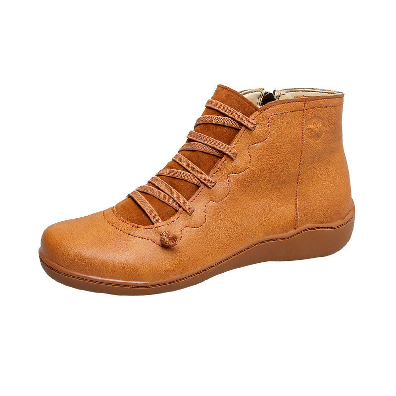bottines montantes décontractées à lacets souples