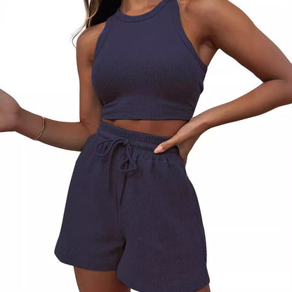 Ensemble Débardeur Texturé et Short Décontracté