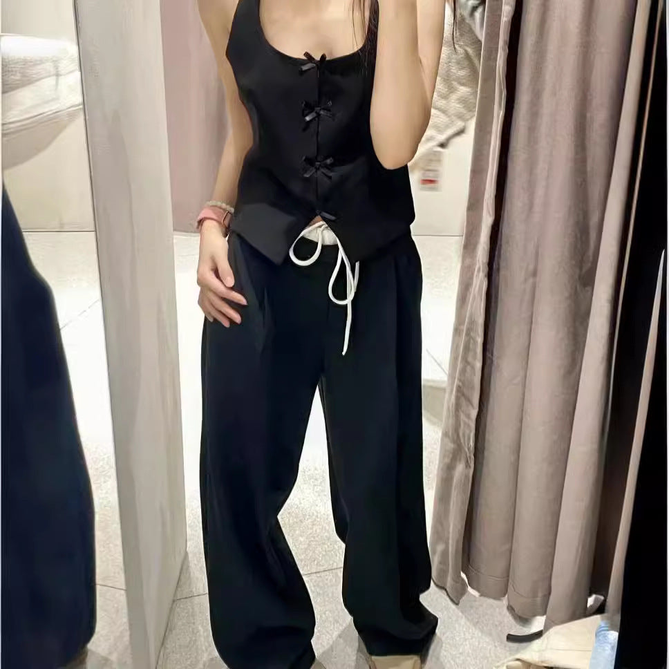 Pantalon taille haute large coupe élégante