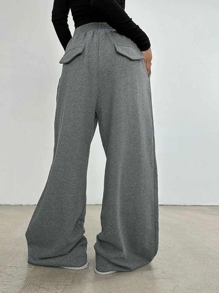 Pantalon de sport ample taille haute tendance
