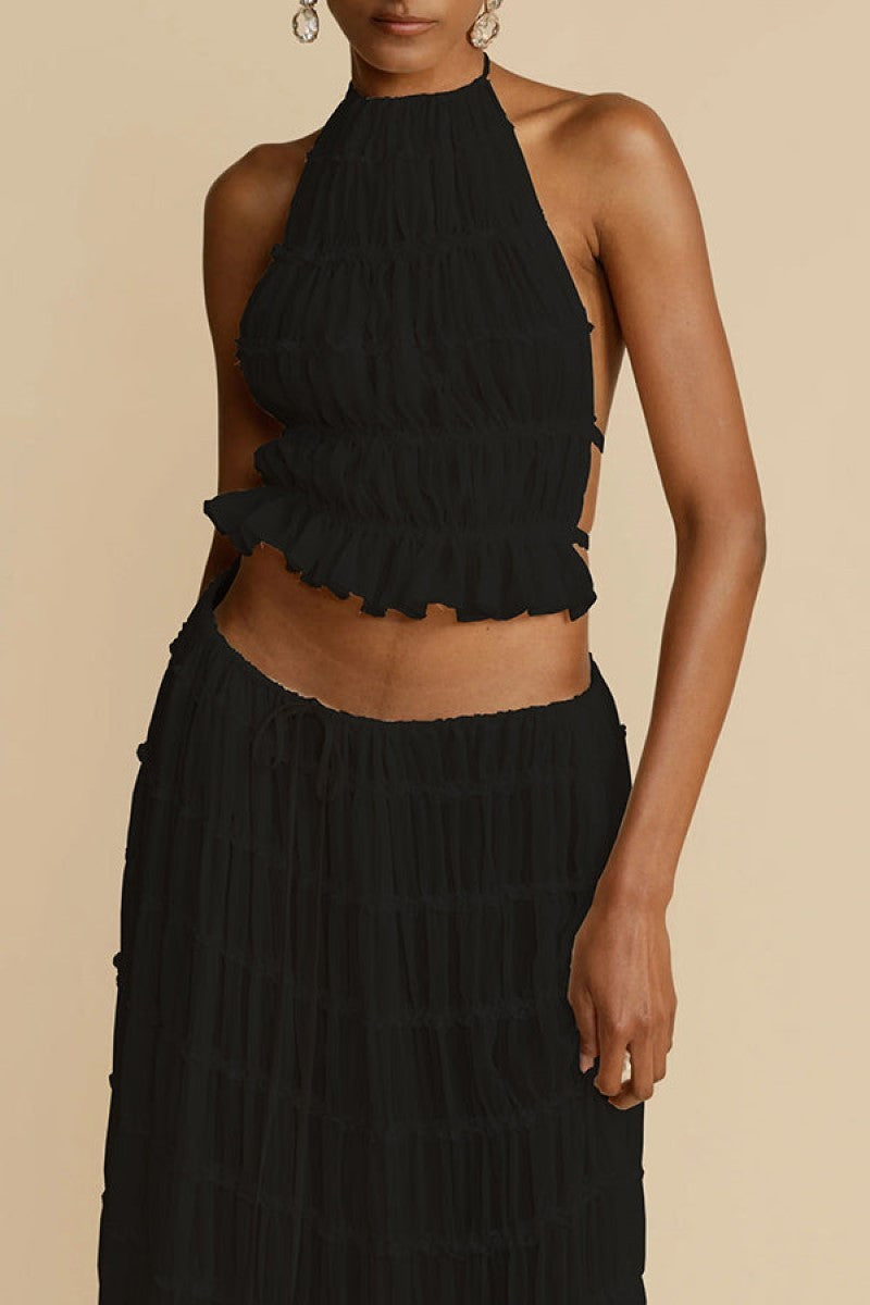Ensemble Robe Longue Dos Nu et Bretelles Ajustables