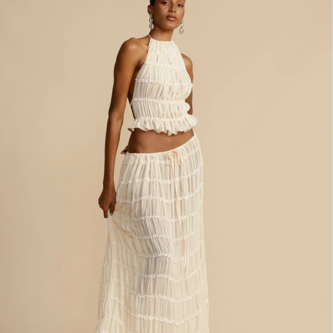 Ensemble Robe Longue Dos Nu et Bretelles Ajustables