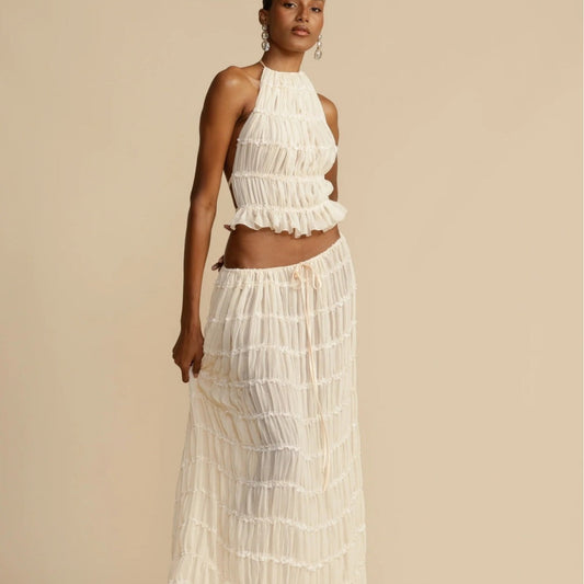 Ensemble Robe Longue Dos Nu et Bretelles Ajustables